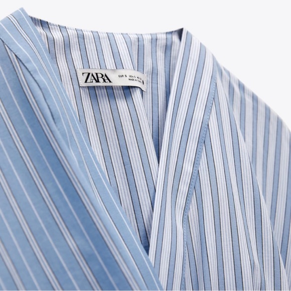 NWT Zara Poplin Wrap Shirt - Picture 9 of 11